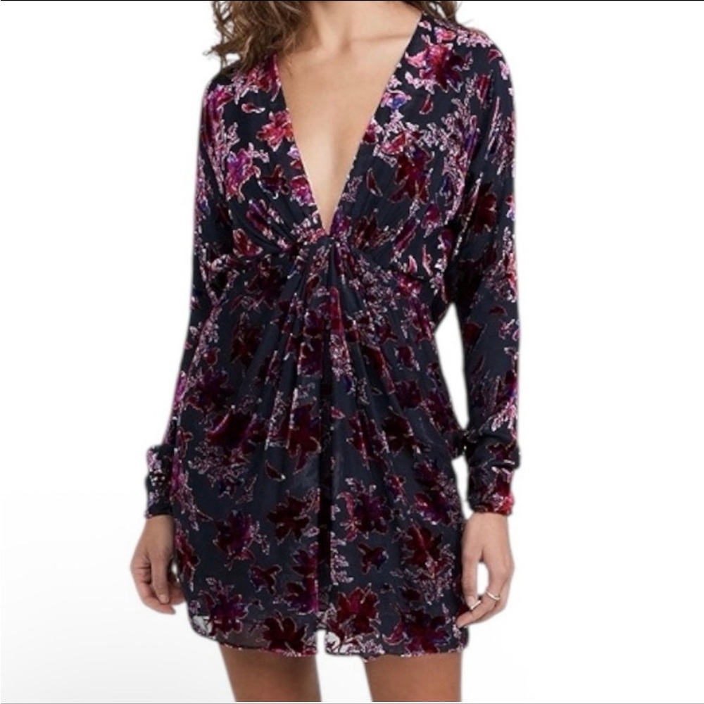 rag and bone Eloise Gathered Devoré-velvet Mini Dress Size 2